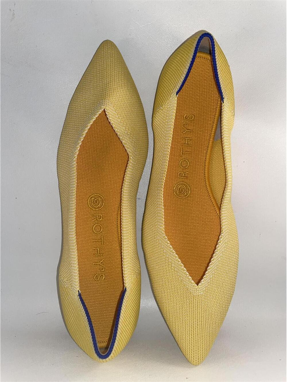 Rothy's Point Yellow Women's Shoes Flats Loafers Size 8 New